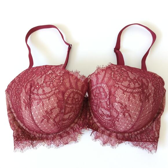 Victoria's Secret Womens Dream Angels Lined Demi 32DDD 32F Lace Eyelash Padded - Picture 1 of 4